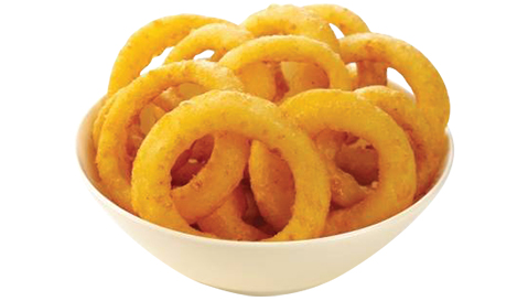onion rings in basket